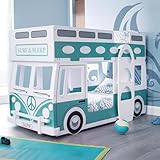 Julian Bowen Campervan Bunk Bed, White & Green, Single