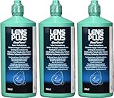 Lens Plus Purite Saline Solution, 360ml – Multi-Purpose Contact Lens Solution for Rinsing & Storing, Gentle & Effective Eye Care (Pack of 3)