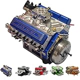Mini V8 Engine Kits, V8 Small-Block Engine Model Kits, Physical-Experiment Kit for Adults, Realistic Internal Combustion Engine Model Kit, Build Your Own Mini V8 Engine(Red)