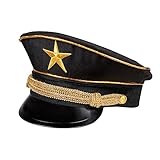 Boland General Hat Military Army Uniform Headwear Fancy Dress Black Comrade Dress Up Adult One Size (Black)