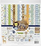 Echo Park Paper Company Baby BOY Collection 12X12 KIT, Blue, Green, Mint,Yellow, One Size
