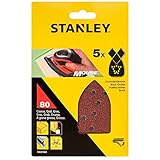 STANLEY STA31004-XJ Quick Fit Sanding Sheets for Black+Decker Mouse, 80G, Pack of 5
