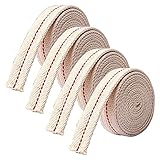 8 Meter/26 Feet Kerosene Lamp Wick - 4 Rolls 3/4 Inch Flat Cotton for Oil Lanterns, Stitch Burners and Paraffin Based Lanterns