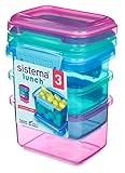 Sistema Lunch Food Storage Containers | 400 ml | Small Snack Pots | BPA-Free Plastic | Assorted Colours | 3 Count