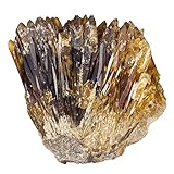 mookaitedecor 100-150g Natural Raw Amber Calcite Crystal Cluster Geode Stone Mineral Specimen for Reiki Healing Desk Decor, Small Semi Precious Honey Calcite Crystal Gift, Length 4.9-7cm/1.5-2.7”