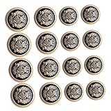 GLSTOY 16pcs Alloy Buttons Sewing Fastener Button Pack Military Style DIY British Decorative