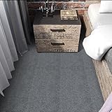 Elffloor Carpet Tiles Self Adhesive Carpet Floor Tiles, Anti-Slip Flooring Rugs for Living Room Office Bedroom, Light Grey Peel and Stick Rugs Thick 4.5mm 30 x 30 cm 10pcs
