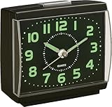Large Glow-in-the-Dark Alarm Clock Easy Read, Silent Quartz Movement, Big Digits, Loud Alarm, Light-Up Face, Simple to Set, Battery Powered Ideal for Bedroom or Seniors