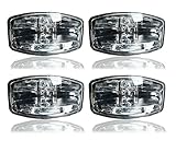 4 pcs Roof Jumbo Spot Light 9.6" Yellow LED 24V Compatible with Scania P G R 6 Series 2009 Onwards