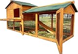 Eggshell EXTRA LARGE SMOKEY XXL NATURAL COLOUR RABBIT HUTCH GUINEA PIG HUTCHES RUN RUNS LARGE 2 TIER WITH NIGHT SHUTTER