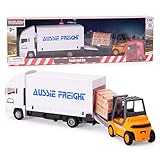 Toyland® Metal Load and Go Vehicle Set - Scania Cargo Truck with Forklift and Pallet - Transport Vehicle Toys - Toys for Boys (White)