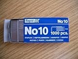 Rapid Number No. 10 (Fit Rexel Stapler) Staples x 1000 in Box 4mm x 9mm