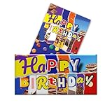 2 x Happy Birthday - Novelty Funny Chocolate Bar Wrappers Insults Father's Day Birthday Present Gift Present Rude Joke (Chocolate Bar Not Included)