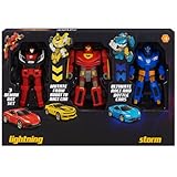 RANRHA 3-in-1 Transforming Robot Car Toys Set – Lightning, Thunder & Storm Morph Mutants | 2-in-1 Robots to Race Cars Action Figures for Kids (Boys & Girls, Ages 6+)