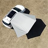 Car Awning Camping SUV Sun Shelter Waterproof Universal Tent Canopy Anti-UV for Van Campervan Caravan Truck Vehicle (White)