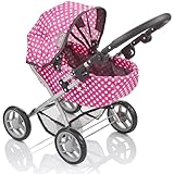 Molly Dolly My First Dolls Pram - Adjustable Toy Pram for Girls Age 2-5 Year Old - Baby Doll Pram - Dolls Toy Pushchair Stroller