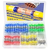 haisstronica Conectores para soldar para cables aislados de 180 piezas, estancos, de 5 colores y 5 tama?os, Haisstronica