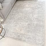 Designer Antique Classic Silver Grey Traditional Carpet Rug Polyester Persian Floral Medallion Navy Blue Terracotta Lounge Living Room Kitchen Hallway Floor Mat Area Rugs 120cm x 170cm