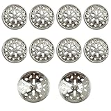 10PCS Silver Buttons for Sewing, Vintage Metal Button, Fashion Hollow Flower Design, Round Clothes Buttons for Cardigans Jackets Coats and DIY Crafting, Antique Style Button 25mm (Sliver, 25mm)