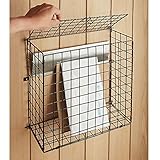 Unibos Letter Catcher with Fixings Large Letterbox Letterbox Metal Cage Door Post Mail Catcher Basket Easy Instlation Wall-Mounted Post Letter Box Door Guard Basket