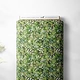 100% Cotton Batik Trail Floral Stem Printed Design Children Kids Craft Dress Quality Sewing Fabric Material | 55" - 140 cm Wide (Per Quarter Metre, Green)