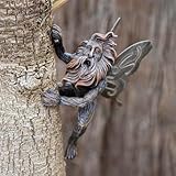 Garden Mile Pixie Tree Hugger Garden Ornaments Outdoor Unusual Fairy Garden Accessories Outside Tree Decorations Outdoor Statues Hanging Ornaments For Tree Walls Gardening Gifts For Women Men