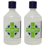 2 x 500ml Bottles of C.M.S Medical Sterile Saline Solution Eye and Wound Wash
