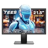 Tees 21.5 inch FHD Monitor, 75Hz 5ms NTSC 72% Desktop Display, Business ComputerMonitor HDMI VGA Free Flicker Blue Light Filter, Screen for PC Home Office Black