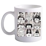 happy bargains ltd Horror Movie Friends Mug Halloween Nightmare On Elm Street Friday 13th Texas Chainsaw Massacre Childs Play Chuck 80s Movie Memorabilia Mug v1