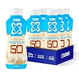 USN Trust 50 Protein Shakes Vanilla 6 x 500ml – High Protein Ready to Drink – 50g Protein – Low Fat – No Added Sugar – Lactose-Free – Guilt-Free Shakes for Muscle Recovery - Packaging may vary