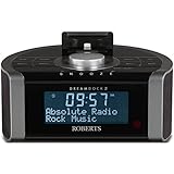 Roberts DreamDock2 DAB/DAB+/FM RDS Digital Stereo Clock Radio with Dock for iPod/iPhone, Lightning Connector - Black