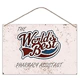 grabmybits The Worlds Best Pharmacy Assistant - Vintage Look Metal Large Plaque Sign 30x20cm