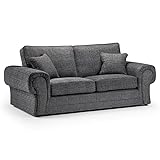 Wilcot 2C2 Corner or 3+2+1 Sofa for Living Room, Grey Fabric UK Upholstered Armchair (3 Seater)
