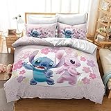 3D Lilo Stitch Duvet Cover Double Cartoon Bedding Sets with Zip for Children Teens Adults Comforter bed cover 1 Duvet Cover 2 Pillow Cases