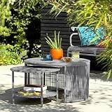 Habitat Ipanema Metal Garden Coffee Table - Grey
