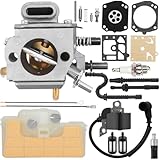 ZAMDOE MS290 Carburetor for STIHL 029 039 MS310 MS390 Chainsaw replace 1127 120 0650 HD-19 with Ignition Coil Air Filter Fuel Line Impulse Line Fuel Filter Repower Kit Tune up kit