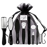 Professional Pedicure Sets for Feet, 10 in 1 Stainless Steel Foot File Pedicure Set, Foot File and Manicure Kit for Dead Skin Removal, Foot Files for Women and Men, Salon or Home Use (Black)