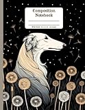 Borzoi Dandelion Dream Floral Wide Ruled Paper Composition Notebook: Borzoi Dog Dandelion Flowers Floral Diary Journal Notebook; 8.5x11 inch with 120 Lined Page