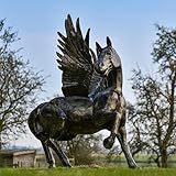 Black Country Metal Works Dione Pegasus Brushed Gold Garden Sculpture