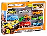 Matchbox 9-Pack Vehicles, Collection of 9 1:64 Scale Die-Cast Toy Cars Featuring Real-World Replicas of Recognizable Vehicles for Collectors and Kids 3 Years Old & Older, X7111