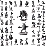 50 Unique Miniatures Fantasy Tabletop RPG Figures for Dungeons and Dragons, Pathfinder Roleplaying Games. Bulk unpainted, Great for D&D