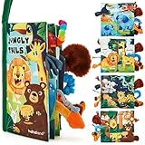 hahaland Baby Book Baby Toys Jungle Tails Sensory Books for Babies Touch and Feel Soft Books, Crinkle Paper Baby Essentials for Newborn Infants Toys, Newborn Gifts for 0 3 6 12 months Boys Girls