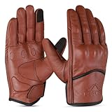 TOROGA Motorbike Gloves,Mens Leather Motorcycle Gloves Touchscreen (Saddle Brown, 3X-Large)