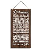1 Corinthians 13:4-8-Love is Patient Love is kind Inspirational Quote Wood Decor Sign, Bible Verses Decor Signs, Hanging Printed Wooden Plaque Decor, Home Décor Sign, Christian Gift 12x 6inch