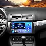 4+64G Android 13 Car Stereo Radio GPS Sat Nav for BMW E46 1998-2006 9-Inch In-Dash Car Stereo Wireless Carplay & Android Auto Double Din Car Radio Mirror Link SWC Support Reverse Camera Mic