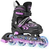 Adjustable Inline Skates for Kids, Girls Boys Light up Inline Skates Size Adjustable Roller Blades for Beginners (Medium (UK 1-4))