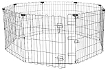 Amazon Basics Foldable Octagonal Metal Dog Pen/Puppy Pen/Playpen Indoor for Dogs and Pets, With door, 61 cm high, Black