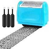 AUXHCYL Confidential Roller Stamp, Data Defender, Identity Theft Protection Roller Stamp, Including 3-Pack Refills, Anti Theft and Privacy Safety(Blue)