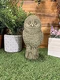 STONE GARDEN OWL STATUE ORNAMENT GIFT