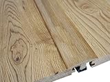 Solid Oak Pre-Finished (Lacquered) 900mm Twin 'T' Moulding/Profile/Cover Strip/Threshold/Door Bar with Plastic Fixing Strip